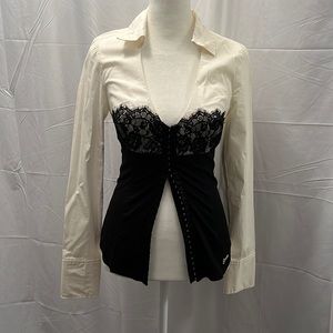 NWT, Guess Jeans lace bustier shirt